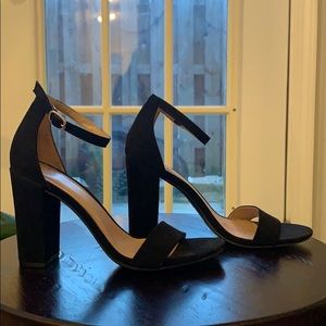 A New Day Open Toe Black Heels
